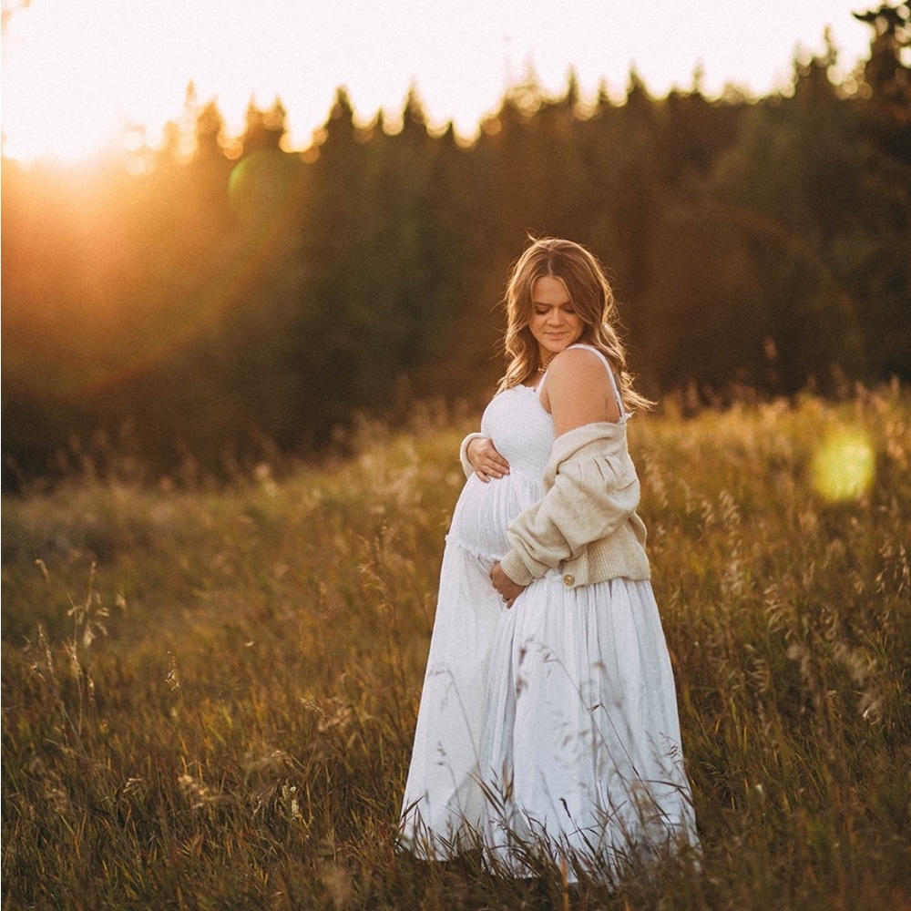 White maternity dress